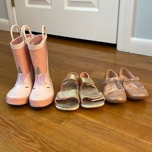 Three pairs girls shoes size 7